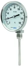 THERMOMETRE CHAUFFAGE BIMETALLIQUE INDUSTRIEL A CADRAN INOX PLONGEUR ACIER/INOX RADIAL WIKA