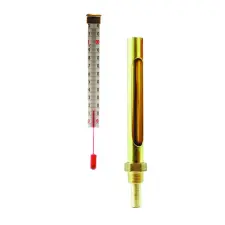 THERMOMETRE CHAUFFAGE DROIT A LIQUIDE ROUGE PLONGE 60 MM CGR