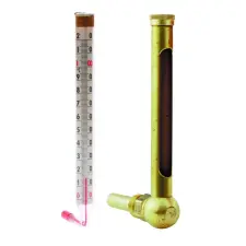 THERMOMETRE CHAUFFAGE EQUERRE A LIQUIDE ROUGE PLONGE 60 MM CGR