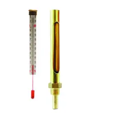 THERMOMETRE CHAUFFAGE DROIT A LIQUIDE ROUGE PLONGE 45 MM CGR