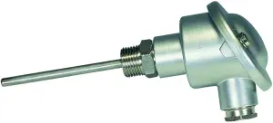 SONDE A RESISTANCE PT100 INOX A VISSER MALE AVEC DOIGT DE GANT CLASSE B ET CONVERTISSEUR WIKA