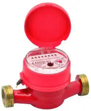 COMPTEUR DIVISIONNAIRE EAU CHAUDE A JET UNIQUE LAITON A VISSER CADRAN SEC ORIENTABLE ACS CGR