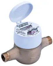 COMPTEUR 1ère PRISE VOLUMETRIQUE EAU FROIDE LAITON A VISSER CADRAN SEC ACS MADDALENA