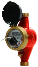 COMPTEUR 1ère PRISE A JETS MULTIPLES EAU CHAUDE LAITON A VISSER CADRAN SEC EMETTEUR D'IMPULSIONS ACS CGR