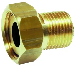 RACCORD 2 PCS LAITON AVEC TROU DE PLOMBAGE POUR COMPTEUR D'EAU