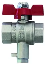 ROBINET A BOISSEAU SPHERIQUE LAITON POUR SONDE DE COMPTEUR D'ENERGIE