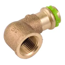 COUDE 90° A SERTIR LAITON FEMELLE A VISSER PROFIL V SUDOPRESS