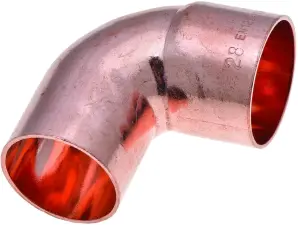 COUDE CUIVRE A SOUDER 90° PETIT RAYON MALE FEMELLE DYNAFLU EN 1254-1