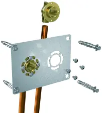 SORTIE CLOISON RACCORD CUIVRE A SOUDER ROBIFIX ENTRAXE 50 MM