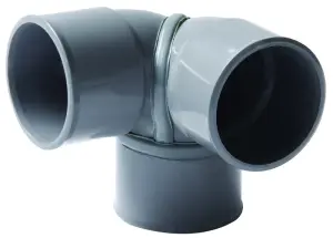 COUDE A DOUBLE EVACUATION EQUERRE 87° PVC A COLLER FEMELLE FEMELLE NF NICOLL