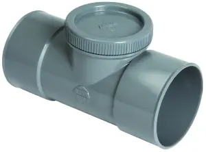 TE DE VISITE PVC A COLLER FEMELLE FEMELLE AVEC BOUCHON NF NICOLL G2T