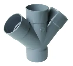 CULOTTE DOUBLE PARALLELE ET D’ÉQUERRE PVC À 45° FEMELLE FEMELLE NF NICOLL