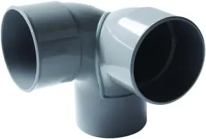 COUDE A DOUBLE EVACUATION EQUERRE 87° PVC A COLLER MALE FEMELLE NF NICOLL