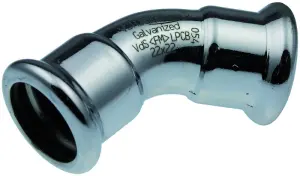 COUDE A SERTIR 45° ACIER ELECTRO-ZINGUE FEMELLE FEMELLE XPRESS