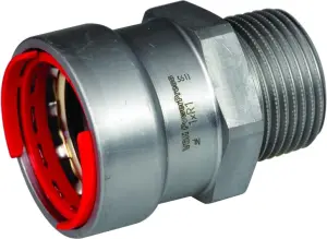 RACCORD MIXTE MALE A VISSER FEMELLE  A SERTIR POUR TUBE ACIER A PAROI EPAISSE POWERPRESS