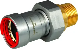 RACCORD UNION MALE A VISSER FEMELLE A SERTIR POUR TUBE ACIER A PAROI EPAISSE POWERPRESS