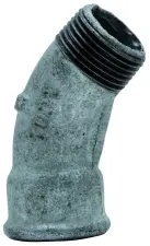 RACCORD FONTE COUDE 45° GRAND RAYON MALE FEMELLE GALVA EN 10242