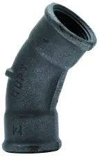RACCORD FONTE COUDE 45° GRAND RAYON FF NOIR EN 10242