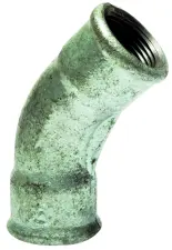 RACCORD FONTE COUDE 45° GRAND RAYON FF GALVA EN 10242