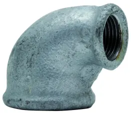 RACCORD FONTE COUDE 90° PETIT RAYON FF REDUIT GALVA EN 10242