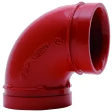 RACCORD RAINURE COUDE 90° FONTE GS FINITION EPOXY ROUGE