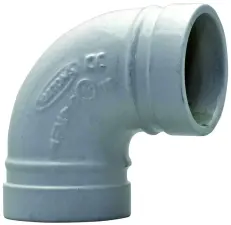 RACCORD RAINURE COUDE 90° FONTE GS FINITION EPOXY BLANC