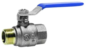 ROBINET A BOISSEAU SPHERIQUE LAITON MALE/FEMELLE POIGNEE BLEUE PN40 - ASTORI