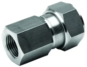 RACCORD A COMPRESSION INOX 316L UNION FEMELLE BSP DOUBLE BAGUE