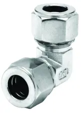 RACCORD A COMPRESSION INOX 316L COUDE 90° DOUBLE BAGUE