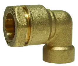 RACCORD A SERRAGE EXTERIEUR LAITON COUDE 90° POUR TUBE PE / A VISSER FEMELLE