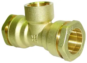 RACCORD A SERRAGE EXTERIEUR LAITON EN TE POUR TUBE PE / A VISSER FEMELLE