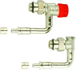 KIT ROBINETTERIE EQUERRE INVERSE A GLISSEMENT POUR RADIATEUR SIMPLE PANNEAU COMAP