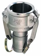 COUPLEUR A CAMES INOX 316 CANNELE MALE NF EN 14420-7