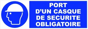 ETIQUETTE CASQUE DE SECURITE OBLIGATOIRE M014