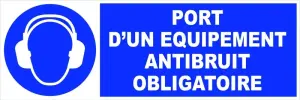 ETIQUETTE PORT D'UN EQUIPEMENT ANTIBRUIT OBLIGATOIRE M003