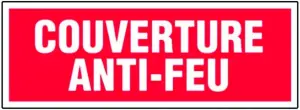 ETIQUETTE RIGIDE COUVERTURE ANTI FEU