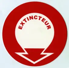 ETIQUETTE EXTINCTEUR RONDE ET RIGIDE DIAM 200