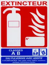 ETIQUETTE EXTINCTEUR AB