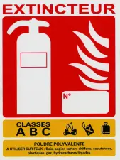 ETIQUETTE EXTINCTEUR ABC