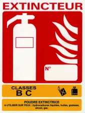 ETIQUETTE EXTINCTEUR BC