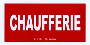 ETIQUETTE CHAUFFERIE BLANC/ROUGE