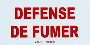 ETIQUETTE DEFENSE DE FUMER