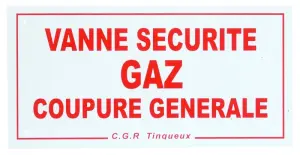 ETIQUETTE VANNE DE SECURITE GAZ