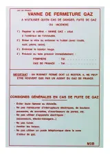 PANNEAU VANNE DE FERMETURE GAZ