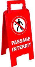 CHEVALET DE SIGNALISATION NOIR ROUGE