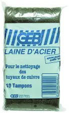 SACHET DE 10 TAMPONS EN LAINE D'ACIER