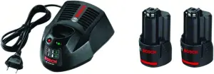 PACK 2 BATTERIES + CHARGEUR 12V BOSCH 1600A019R8 1600A019RD