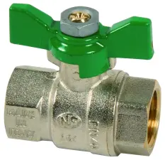 ROBINET A BOISSEAU SPHERIQUE LAITON FEMELLE/FEMELLE MANETTE PAPILLON PN40 - NF