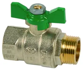 ROBINET A BOISSEAU SPHERIQUE LAITON MALE/FEMELLE MANETTE PAPILLON PN40 - NF