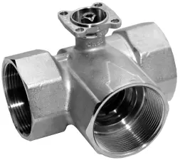 VANNE DE REGULATION A BOISSEAU SPHERIQUE TOUT OU RIEN 3 VOIES EN L LAITON TARAUDEE A MOTORISER PN16 BELIMO